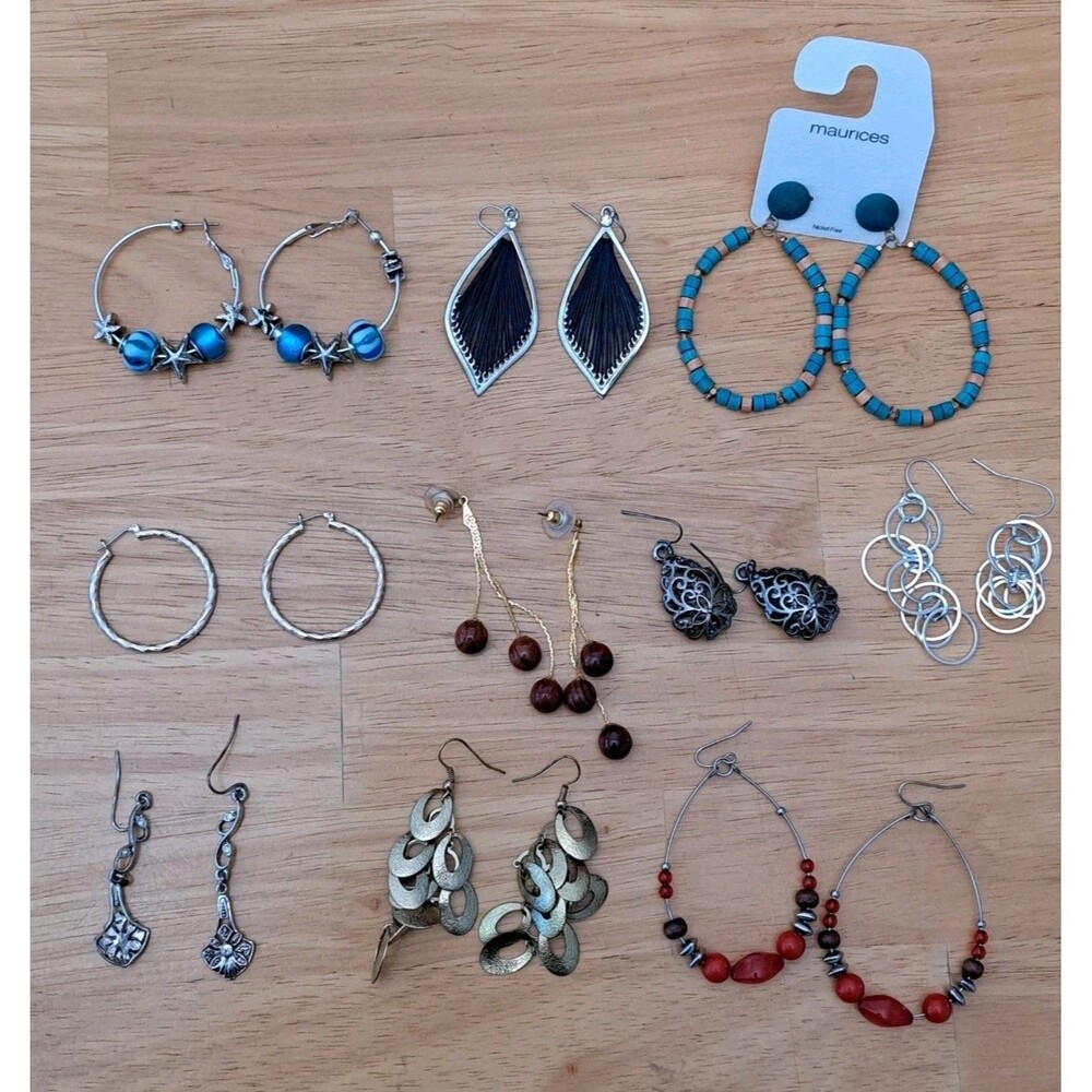 Mixed Lot of Earrings 10 Pairs Dangle Drop